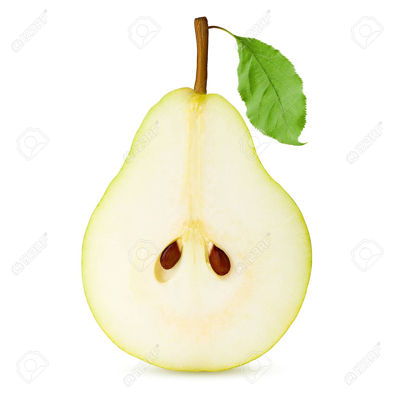 Half Pear, Slice, Isolated On White 