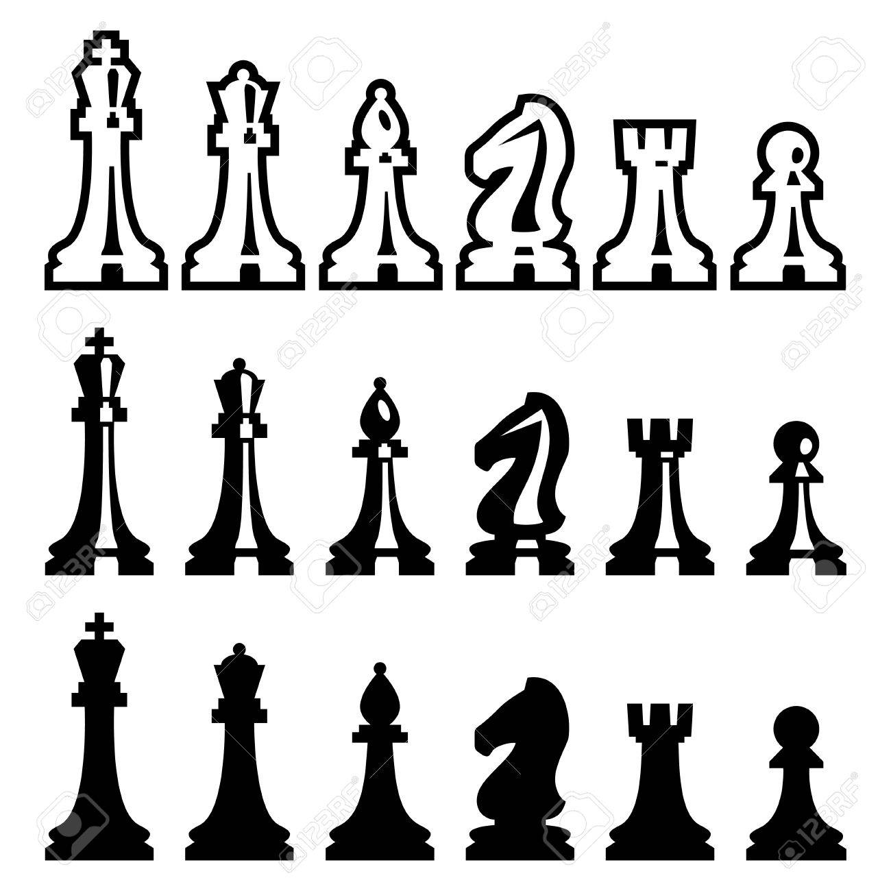 Premium Vector  Chess pieces vector 4