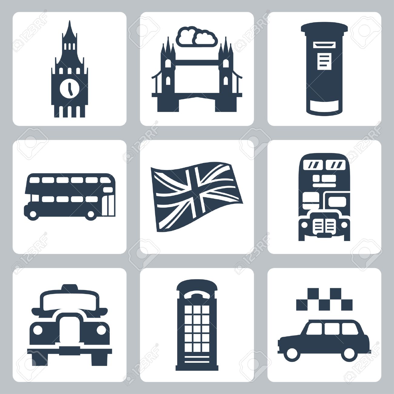 vector great britain london icons set royalty free cliparts