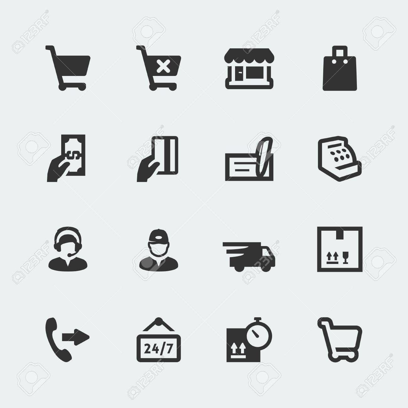 Vector shopping and e-store mini icons set - 27426076 Vector shopping and e-store mini icons set - 27426076