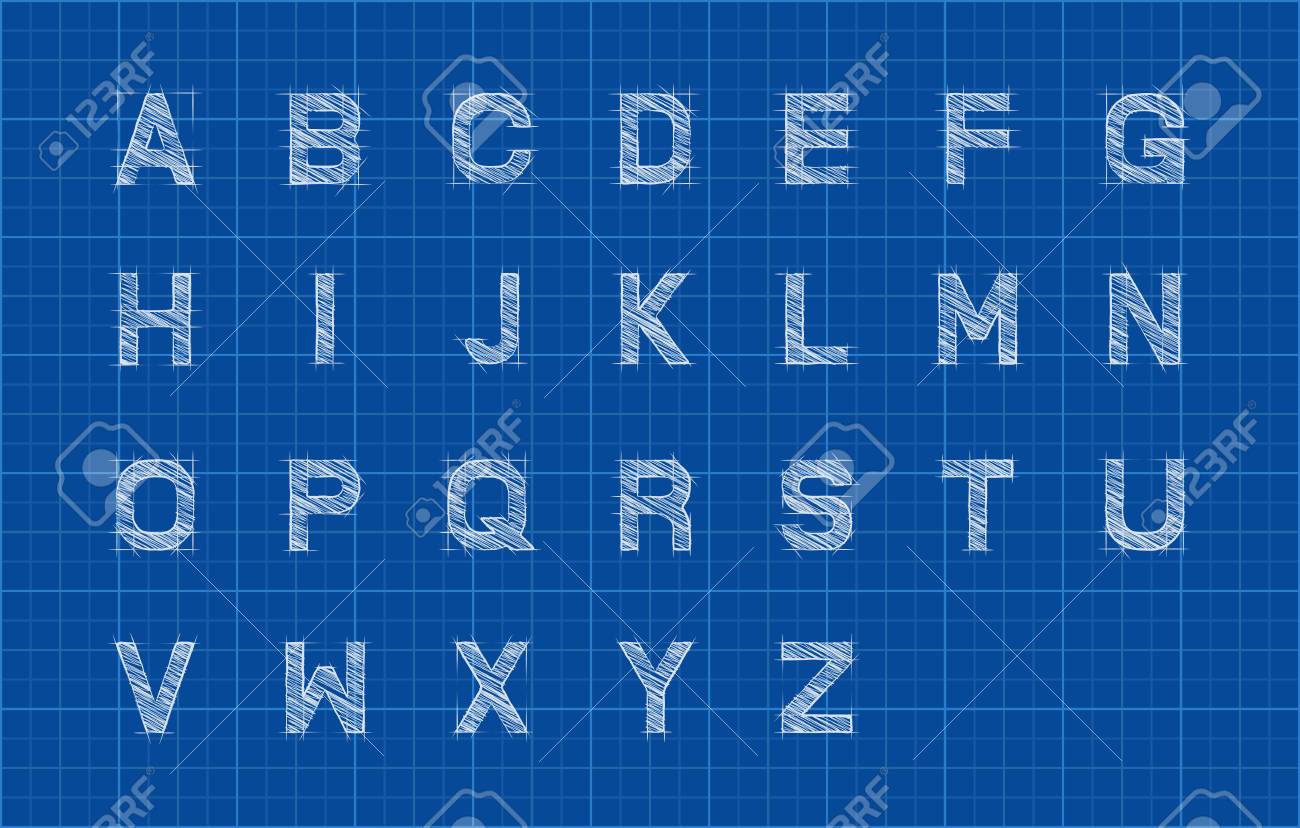 sketch alphabet or font