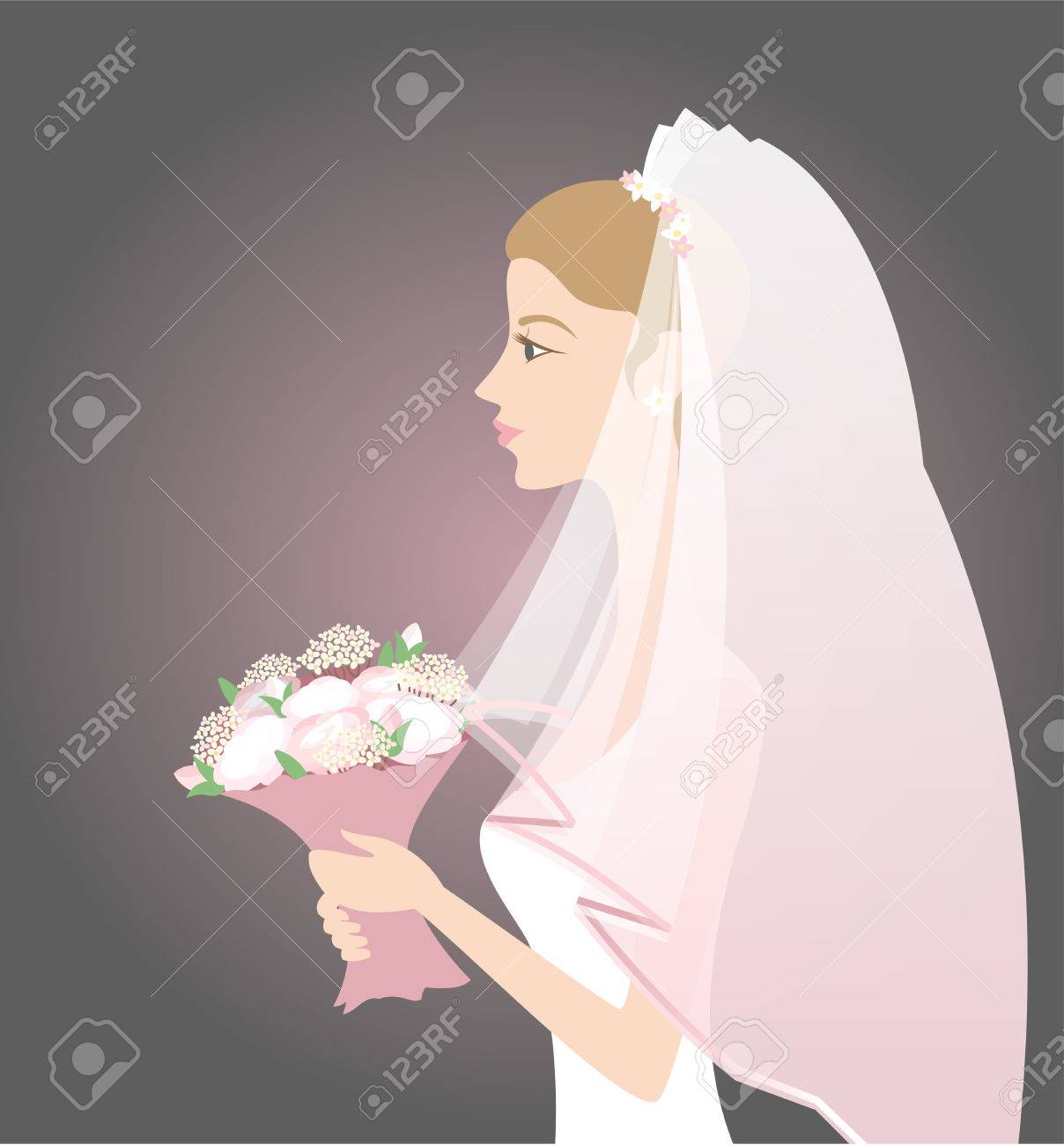 ベールと花束花嫁のイラスト のイラスト素材 ベクタ Image ベールと花束花嫁のイラスト のイラスト素材 ベクタ Image