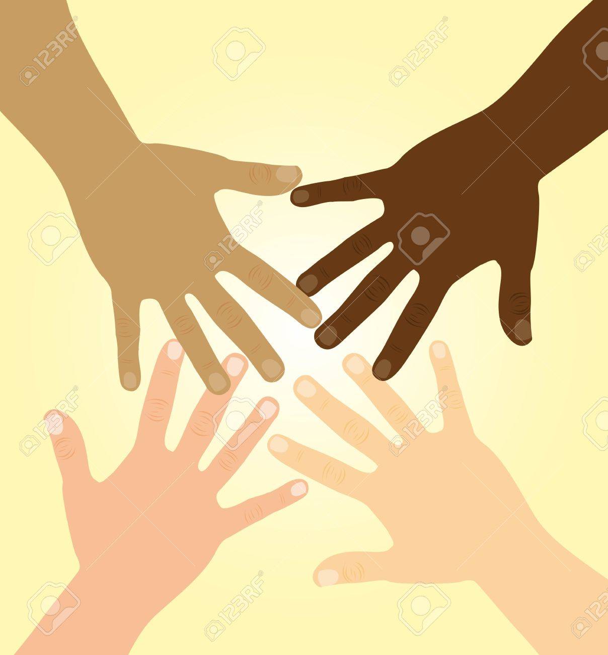 diversity hands over yellow background. vector illustration - 11618596 diversity hands over yellow background. vector illustration - 11618596