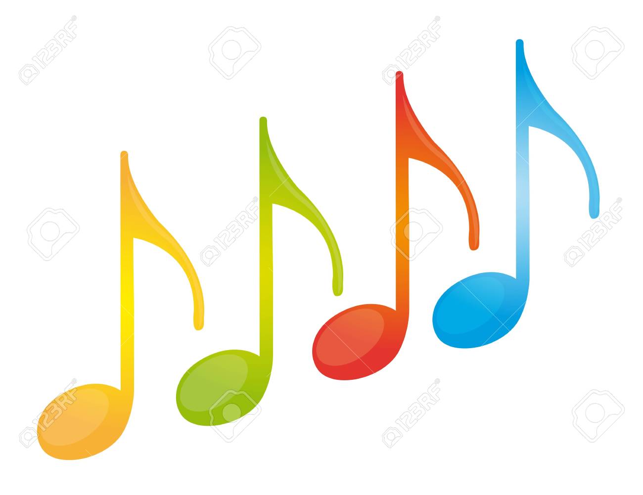 Colorful Music Note Isolated Over White Background Vector Royalty Free Cliparts Vectors And Stock Illustration Image 11877893