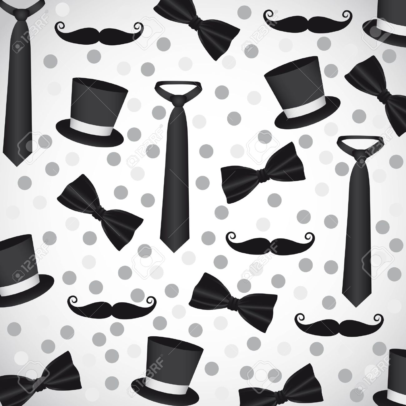 background silhouettes of neckties ties hats and mustaches royalty tie background