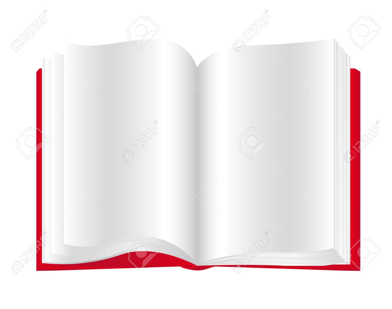 open book of blank pages with red paste royalty free cliparts