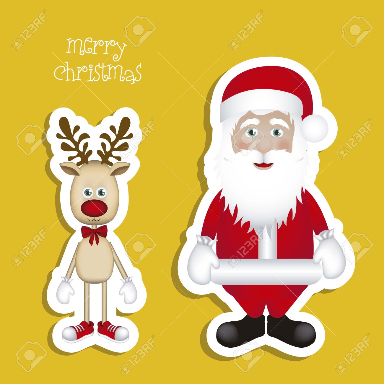 クリスマスのトナカイの漫画のイラストやサンタ クロース トナカイ ベクトル イラスト のイラスト素材 ベクタ Image