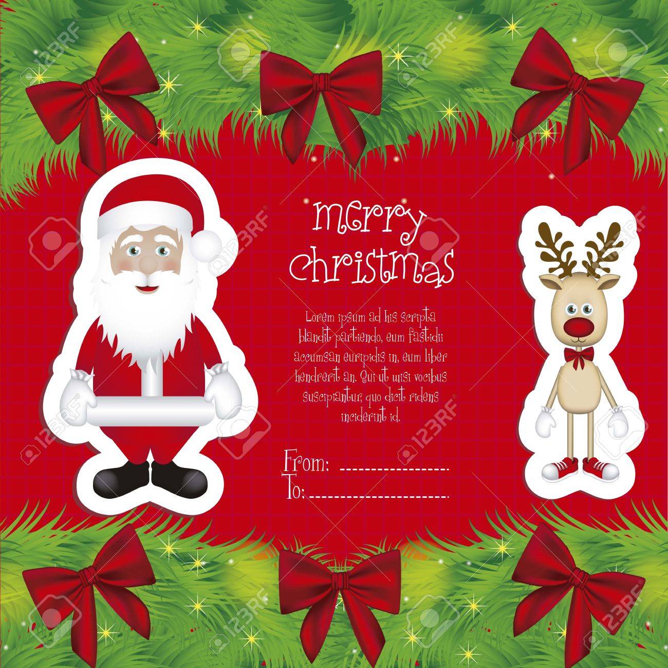 クリスマスのトナカイの漫画のイラストやサンタ クロース トナカイ ベクトル イラスト のイラスト素材 ベクタ Image