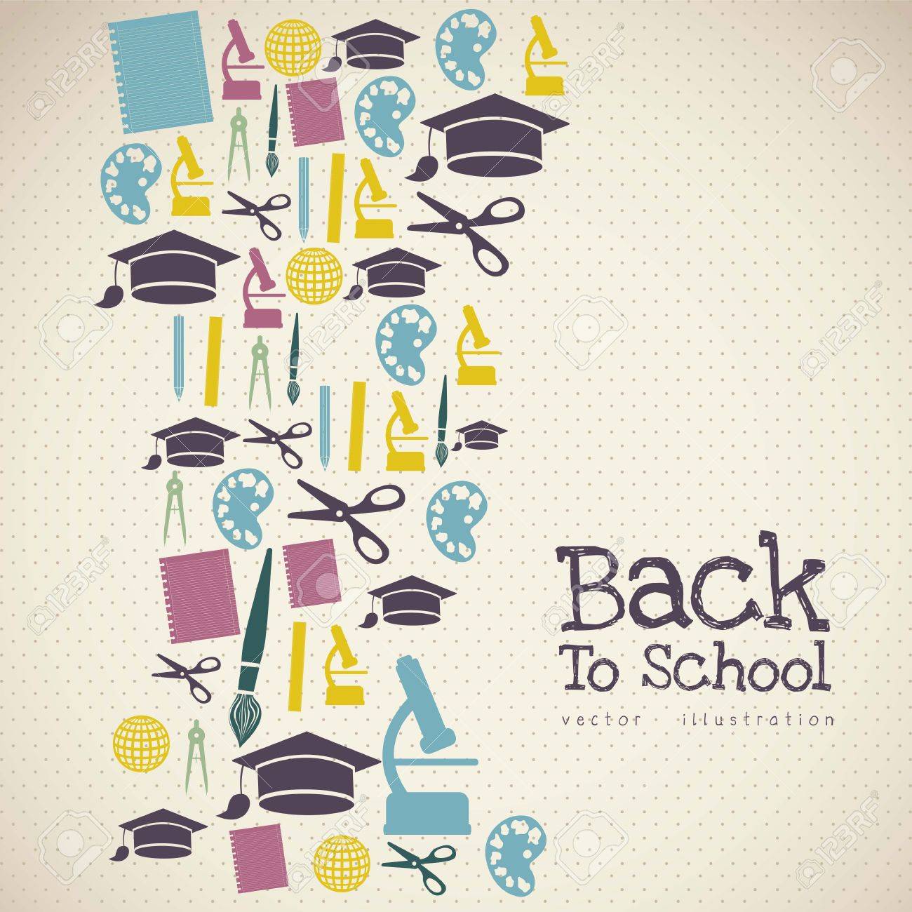 Illustration of school icons, student icons, back to class. - 16126435 Illustration of school icons, student icons, back to class. - 16126435