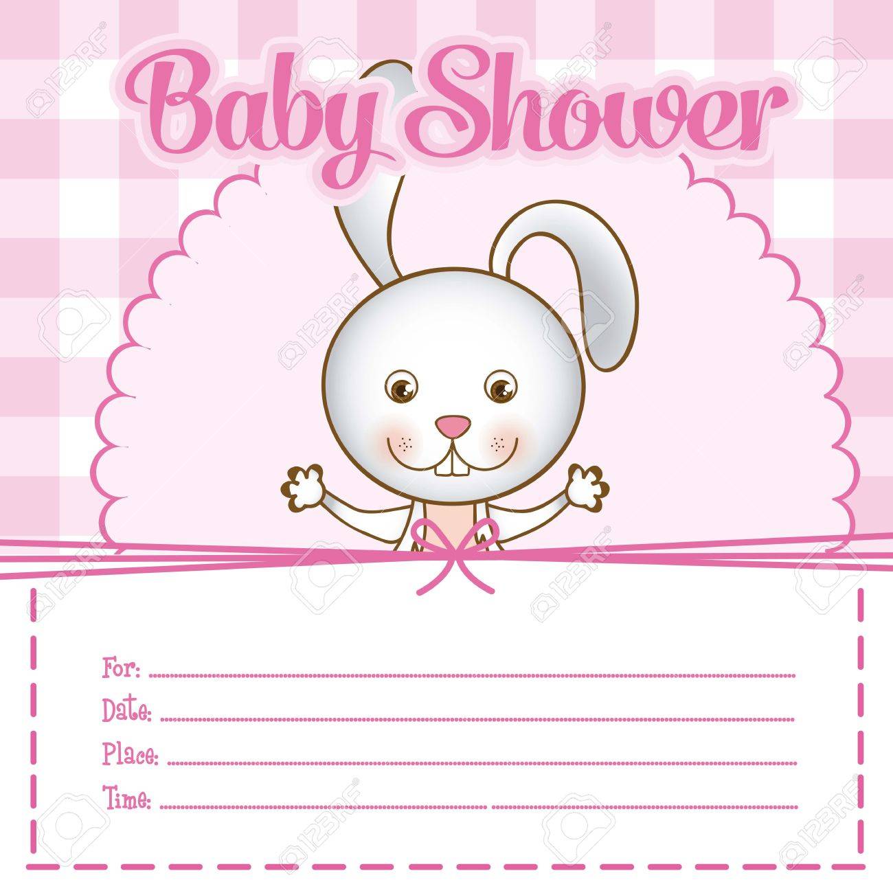 illustration of baby shower invitation with a cute bunny vector bunny baby shower invitations