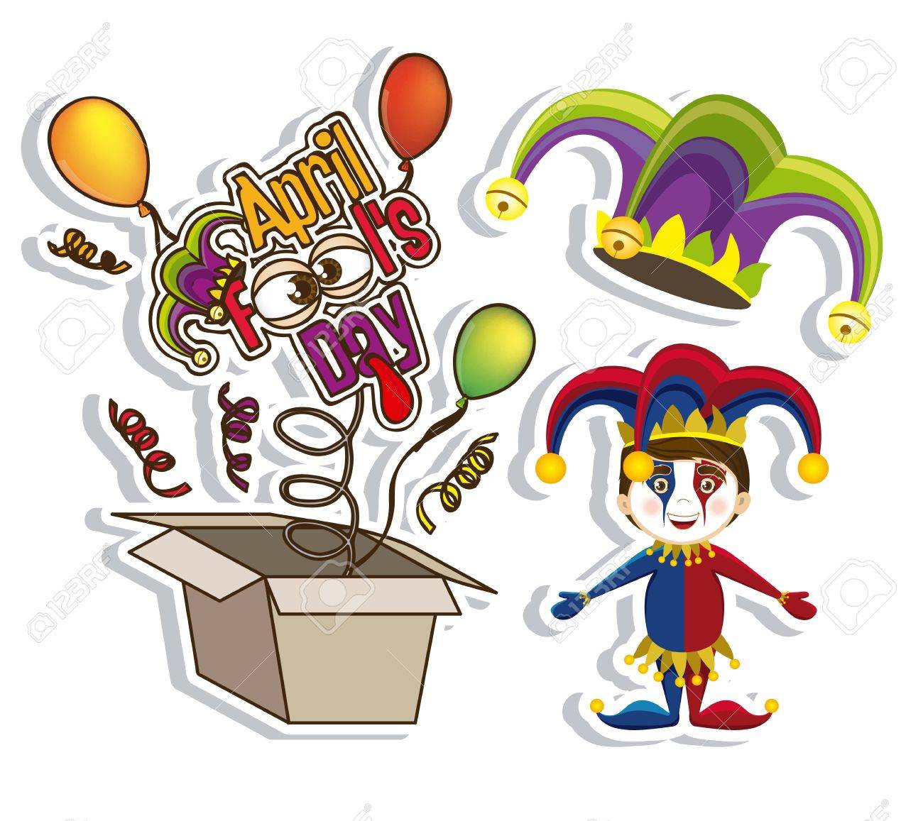 4 月のイラスト エイプリルフール アイコン ベクトル図のイラスト素材 ベクタ Image 17