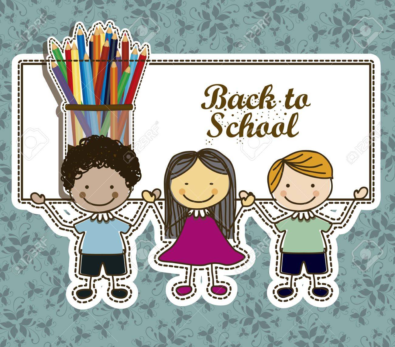 学校 学校用品 ベクトル イラストに戻るの図のイラスト素材 ベクタ