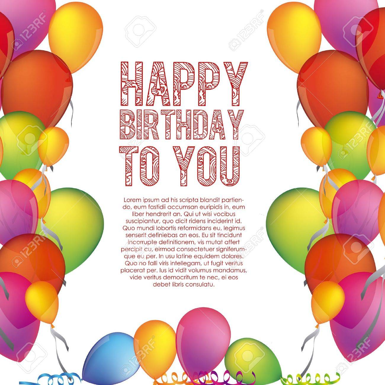 Herzlichen Gluckwunsch Zum Geburtstag Uber Weissem Hintergrund Illustration Lizenzfrei Nutzbare Vektorgrafiken Clip Arts Illustrationen Image