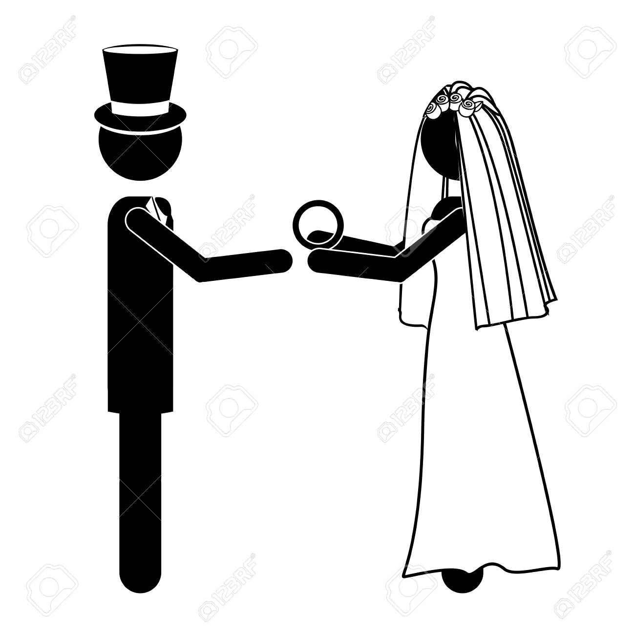 白い背景ベクトル イラスト デザインの結婚式のイラスト素材 ベクタ Image