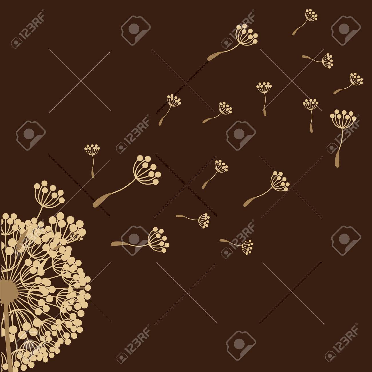 茶色の背景ベクトル イラスト花のデザインのイラスト素材 ベクタ Image