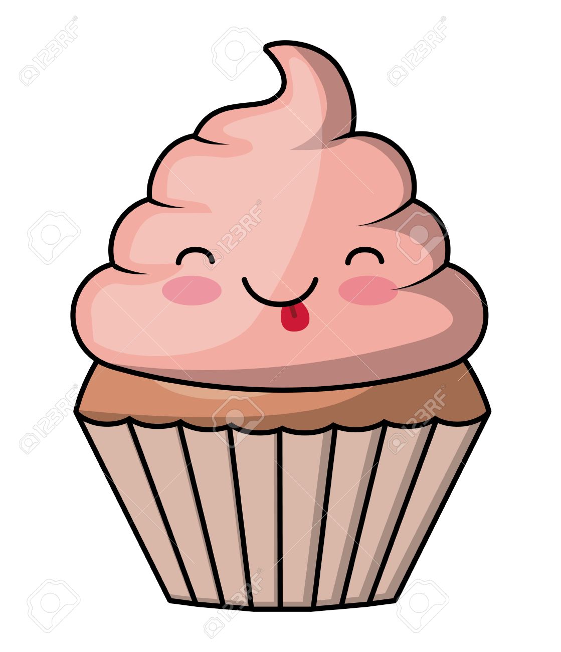 muffin with kawaii face icon cute cartoon and character theme