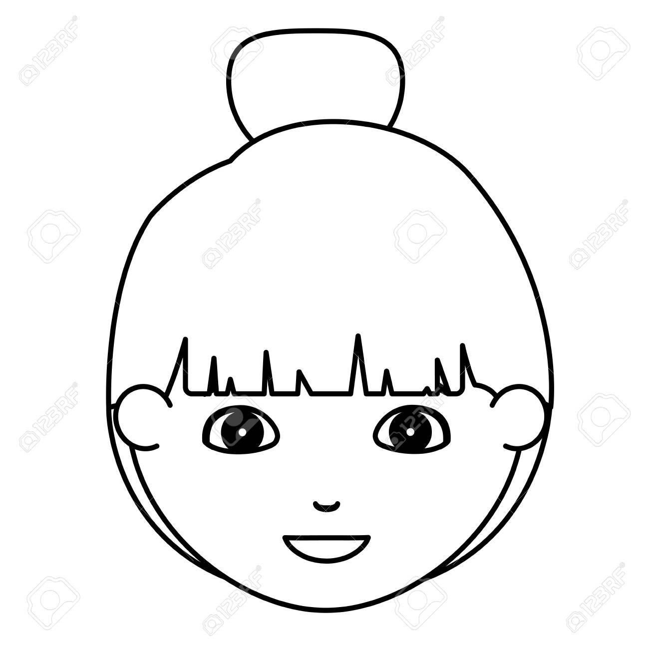 Girl Cartoon Face Icon Kid Child Little And People Theme