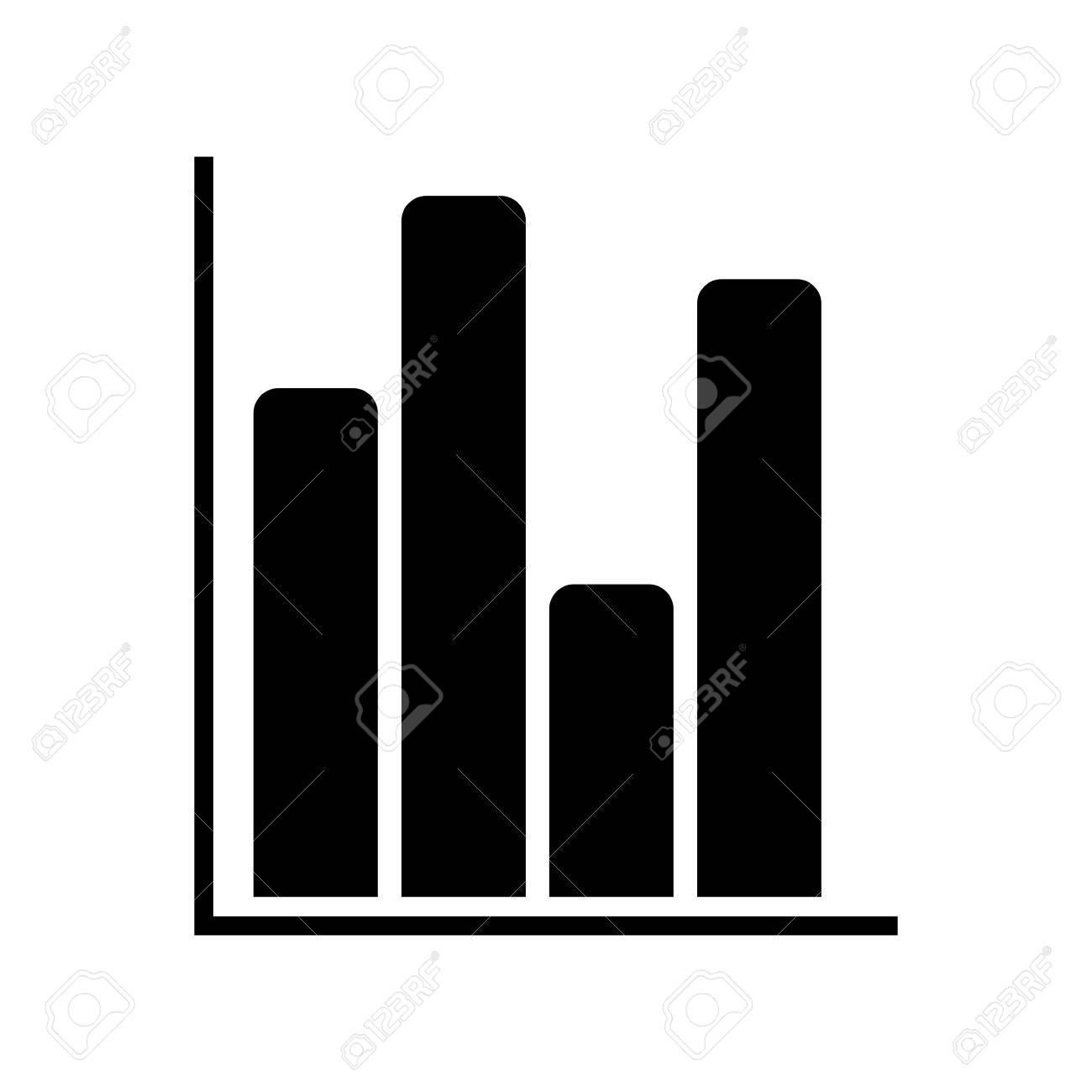 黒い色のベクトル図にシルエット縦棒グラフ のイラスト素材 ベクタ Image