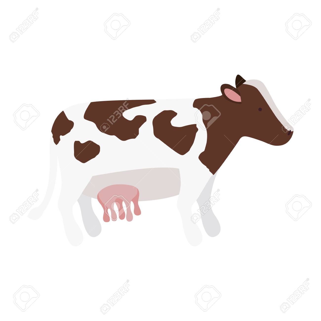 牛茶色の斑点のベクトル イラストとシルエット カラーのイラスト素材 ベクタ Image