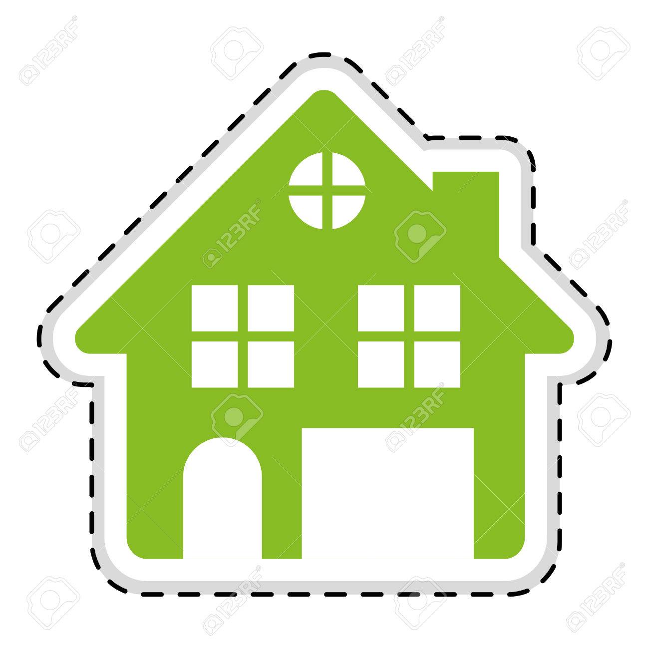 Green House Pictogram Icon Image Vector Illustration Design