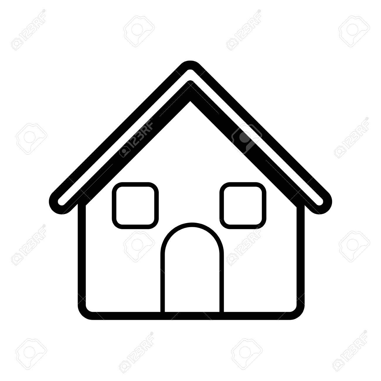 House Pictogram Icon Image Vector Illustration Design Royalty Free