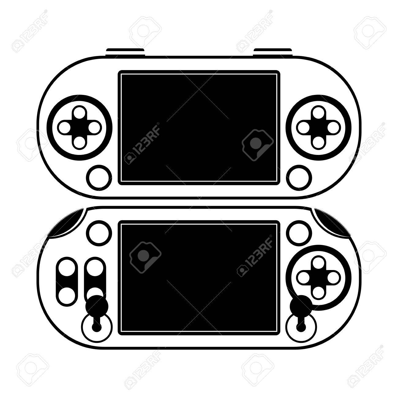 Twice Silhouette Remote Control For Games With Screen And Joystick Royalty Free Cliparts Vectors And Stock Illustration Image 64719442