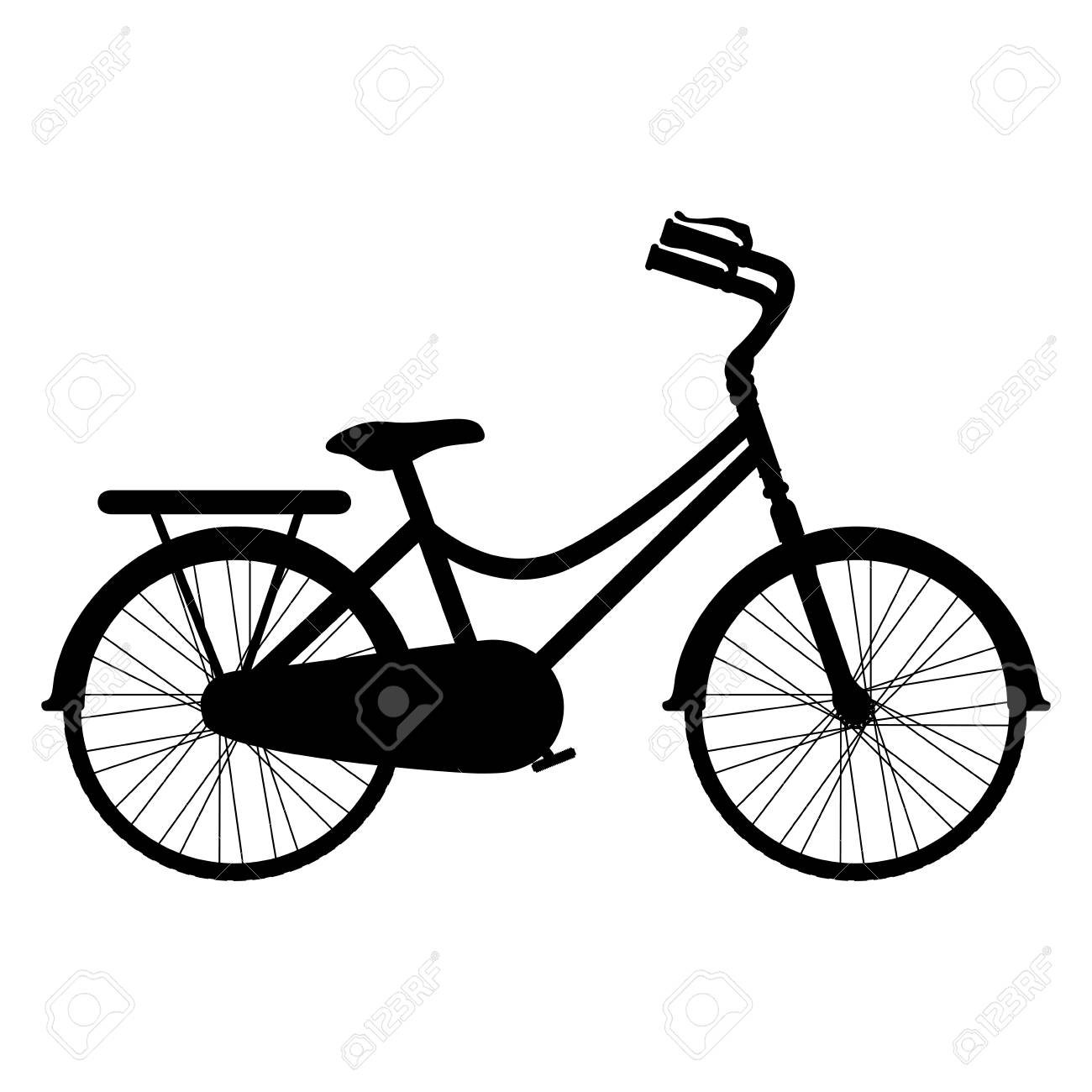 白い背景の上の自転車車アイコンのシルエット 自転車ライフ スタイル デザイン ベクトル図のイラスト素材 ベクタ Image