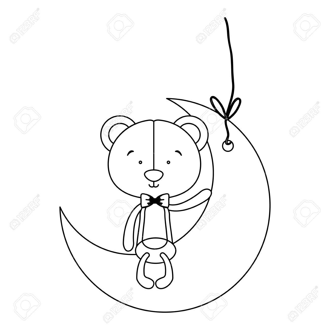 月飾りアイコン画像ベクトル イラスト デザインのキャラクターくまのぬいぐるみ のイラスト素材 ベクタ Image