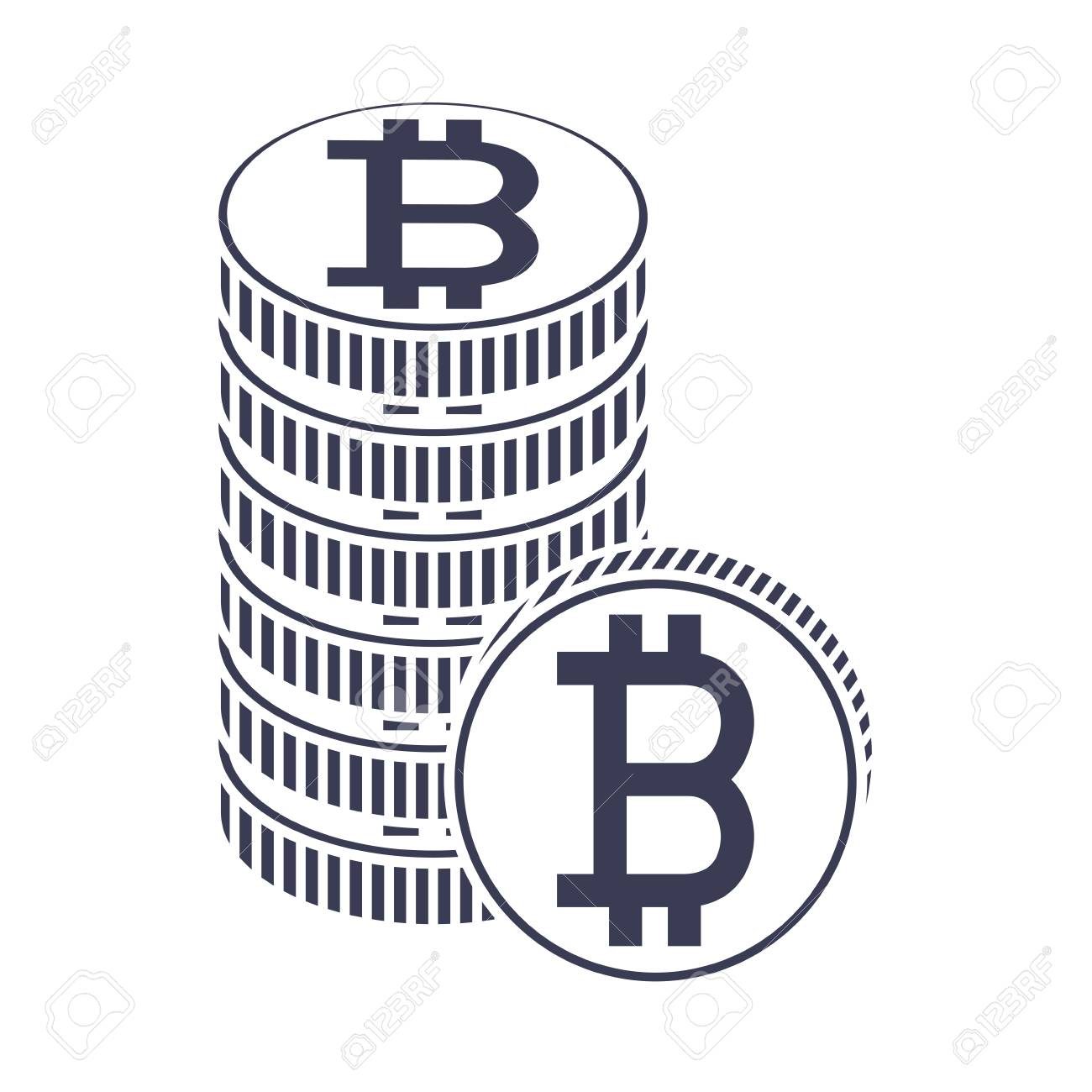 バーツ タイのベクトル図の硬貨と通貨記号の黒いシルエット スタックのイラスト素材・ベクター Image 66476703