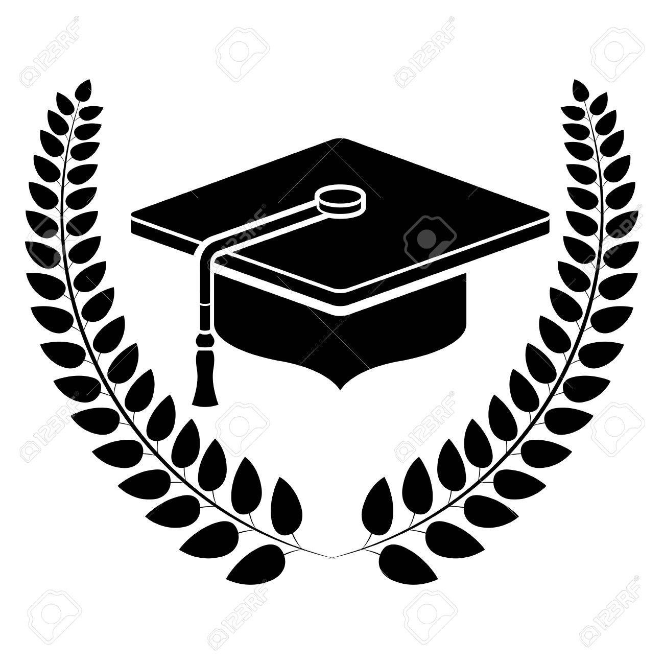 graduation cap inside wreath