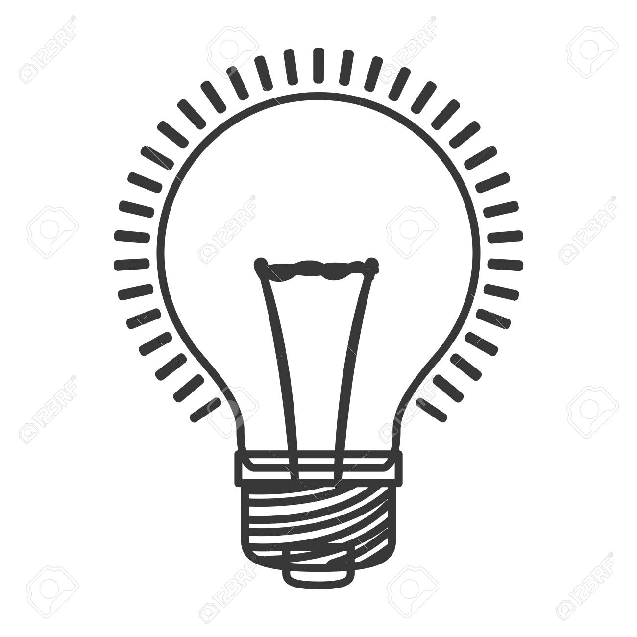 ベクトル図の電球とモノクロ カラーのイラスト素材 ベクタ Image ベクトル図の電球とモノクロ カラーのイラスト素材 ベクタ Image