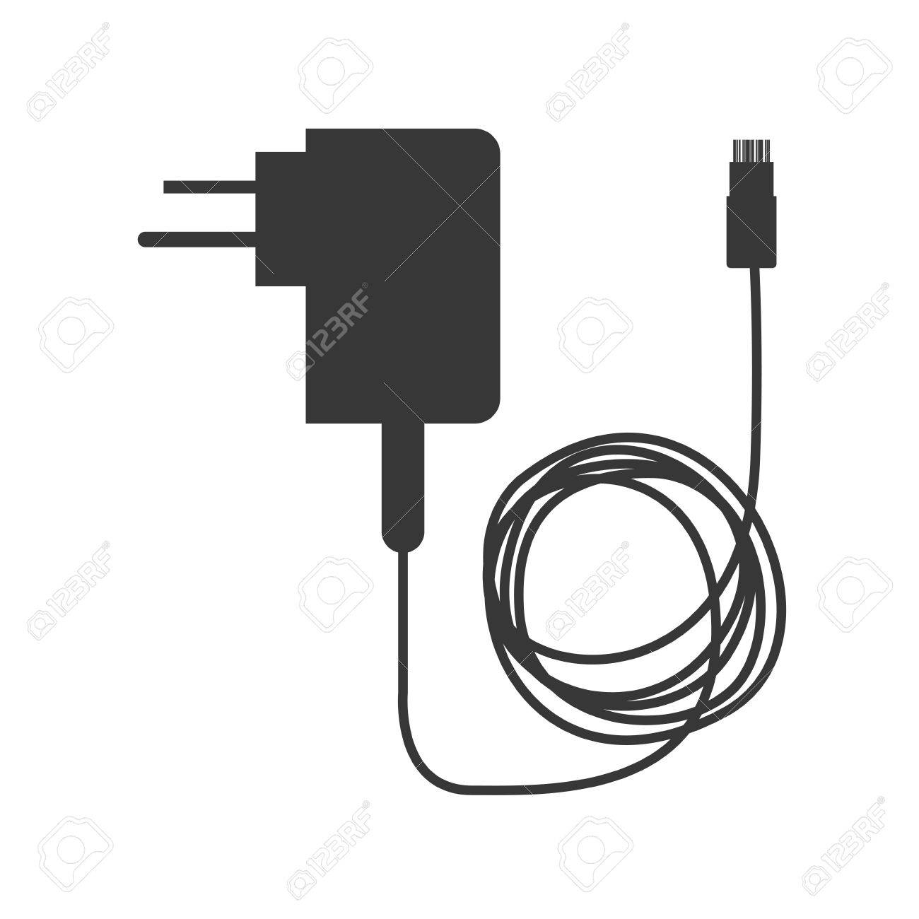 Monochrome Silhouette With Wall Charguer Vector Illustration Royalty Free Cliparts Vectors And Stock Illustration Image