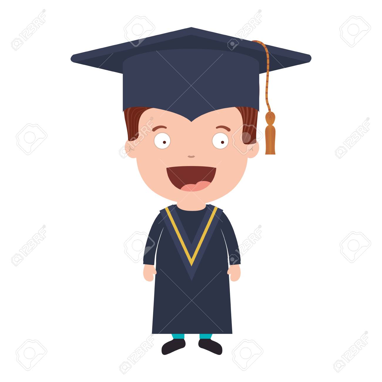 avatar boy with graduation outfit vector illustration royalty free
