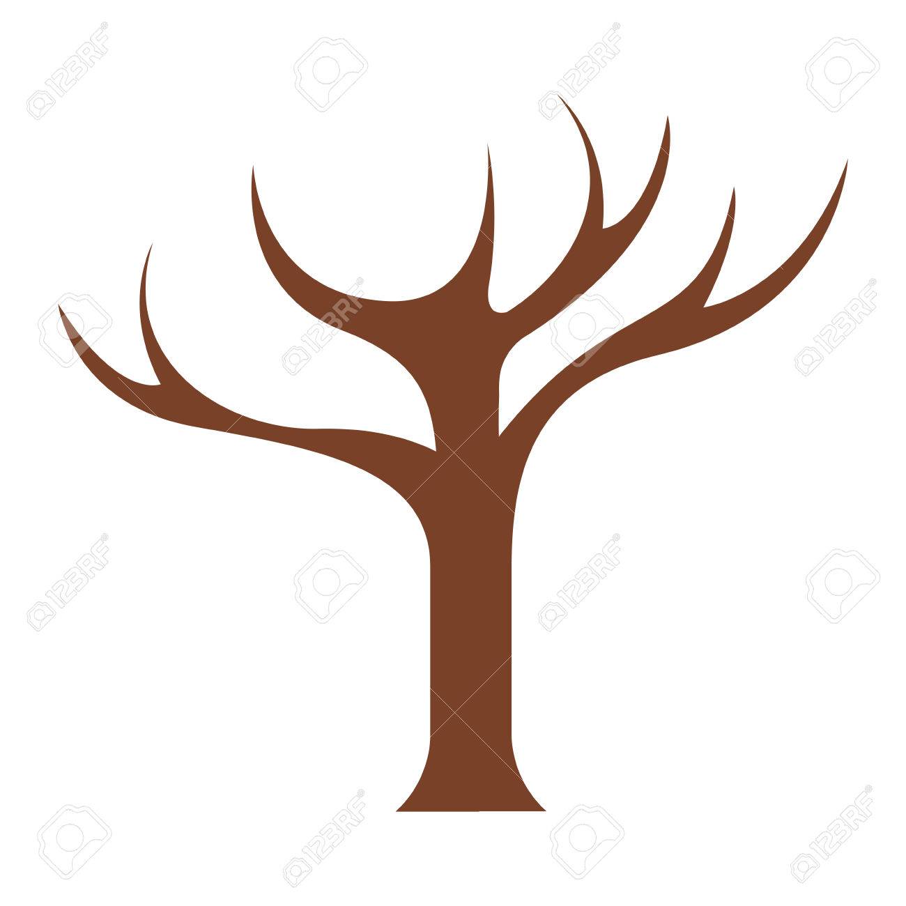 tronco de árbol con ramas sin hojas ilustración vectorial primer