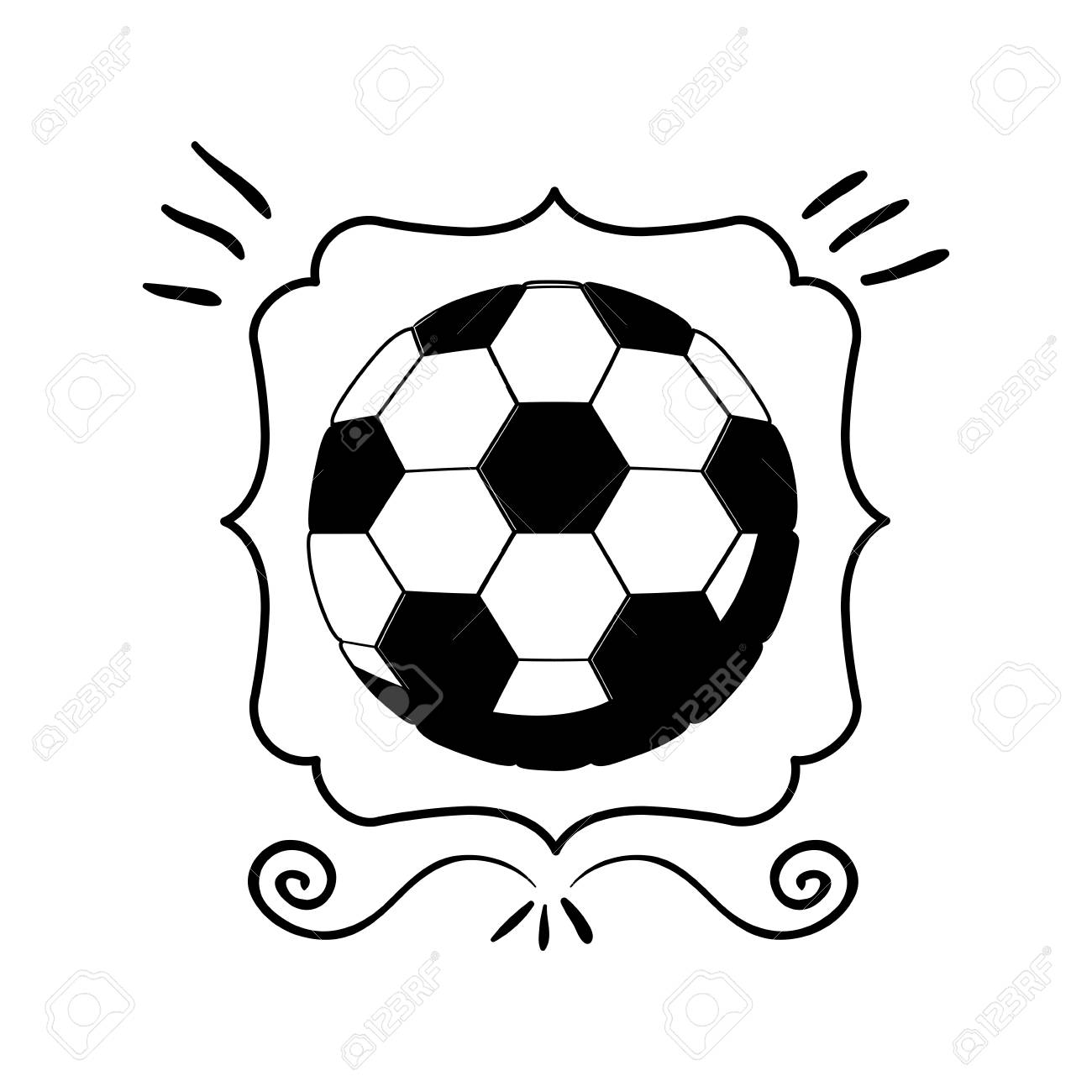 サッカー ボール ベクトル イラスト白黒フレームのイラスト素材 ベクタ Image サッカー ボール ベクトル イラスト白黒フレームのイラスト素材 ベクタ Image