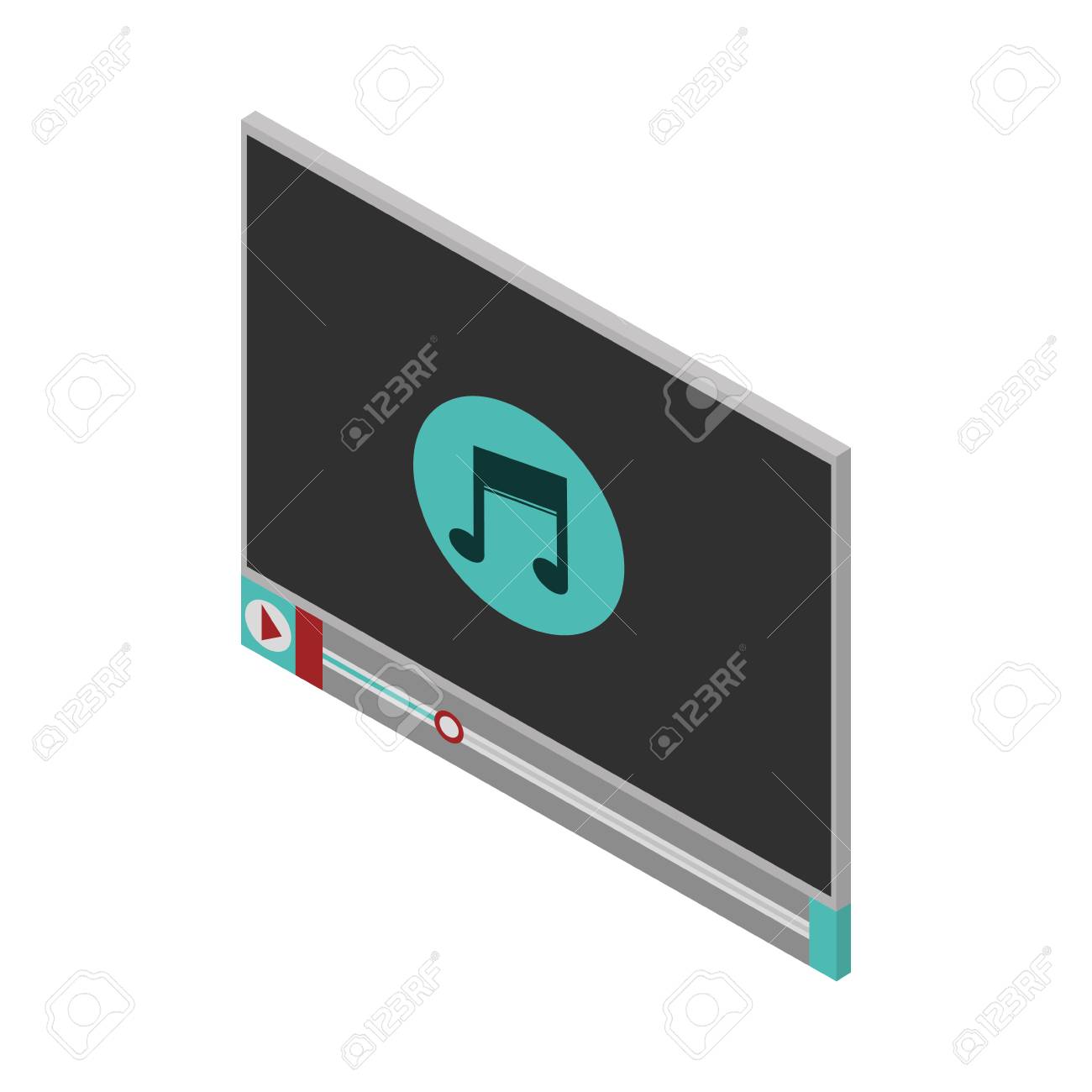 アイコン音楽と再生ボタンのベクトル イラスト画面のイラスト素材 ベクタ Image