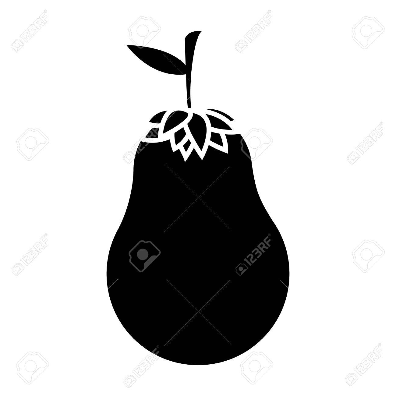 ナス野菜ベクトル イラスト シルエット モノクロ のイラスト素材 ベクタ Image