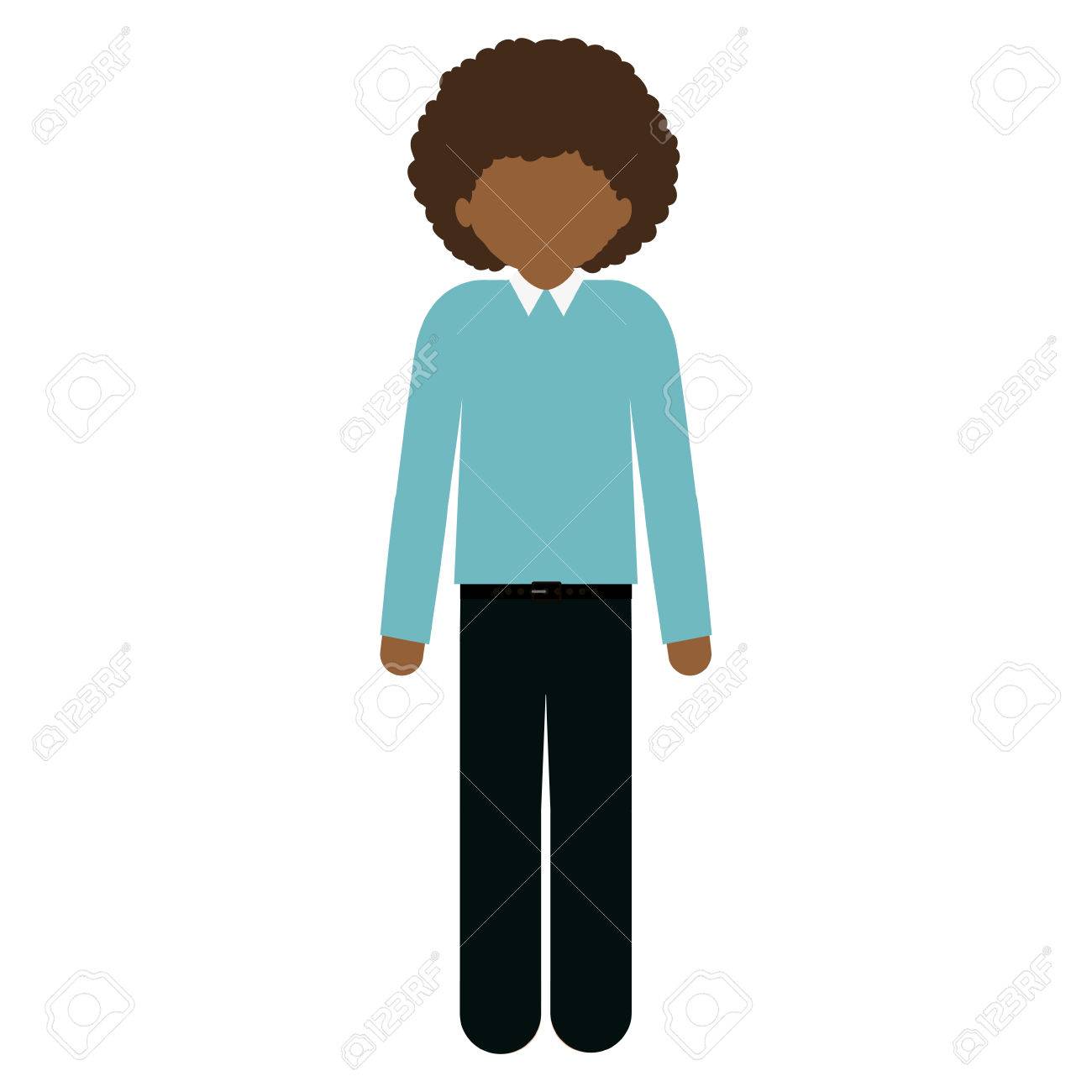 ウェーブのかかった髪フォーマルなスーツの男若いベクトル イラストのイラスト素材 ベクタ Image