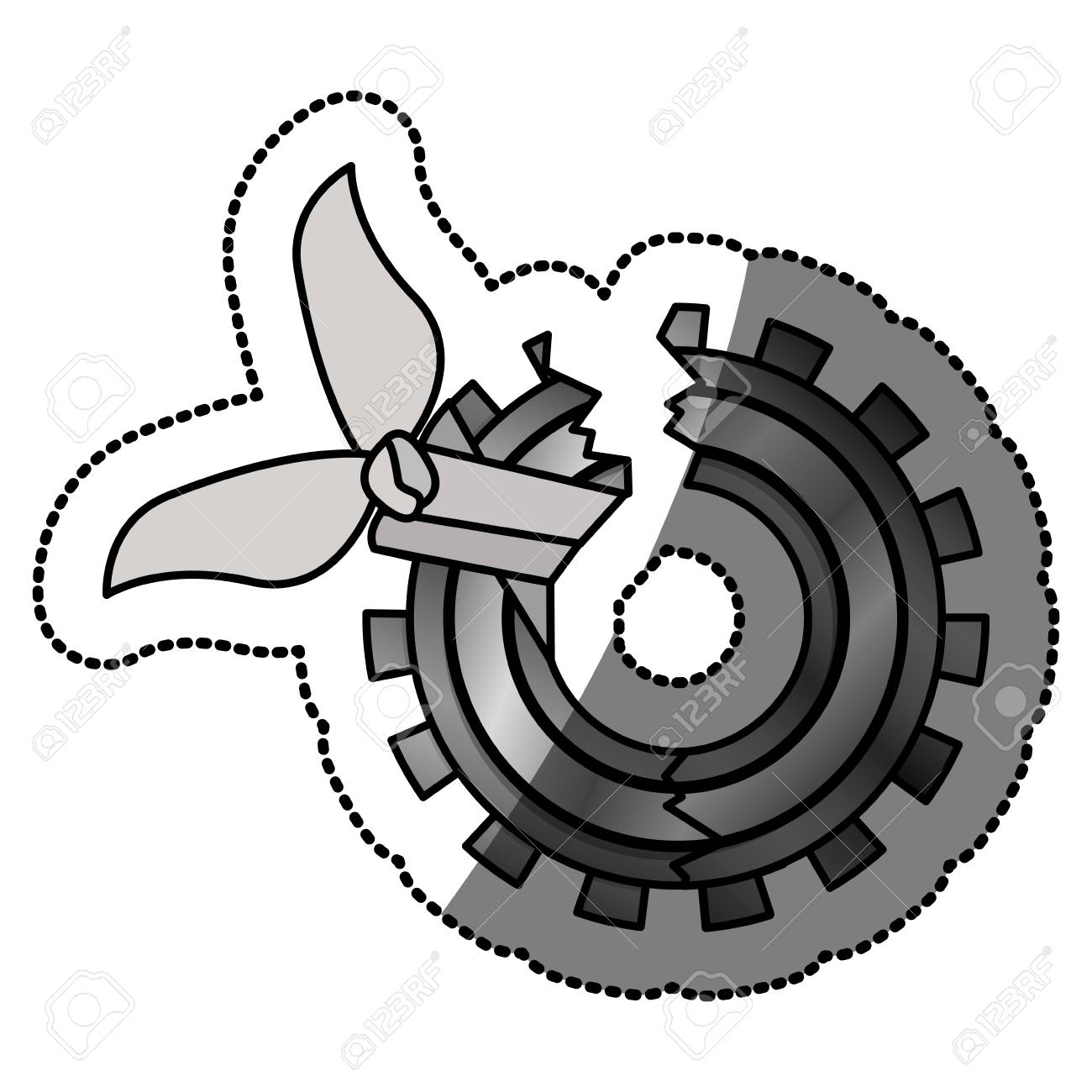 壊れた歯車のアイコン Cog ホイール マシンのパーツと技術テーマ 孤立したデザイン ベクトル図 のイラスト素材 ベクタ Image