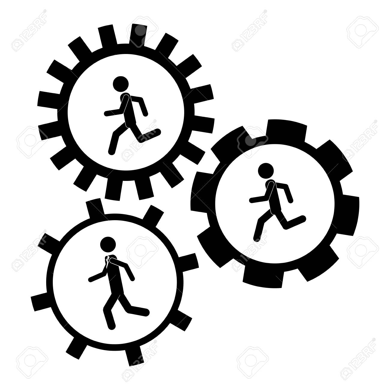gear and businessperson icon teamwork people corporate and