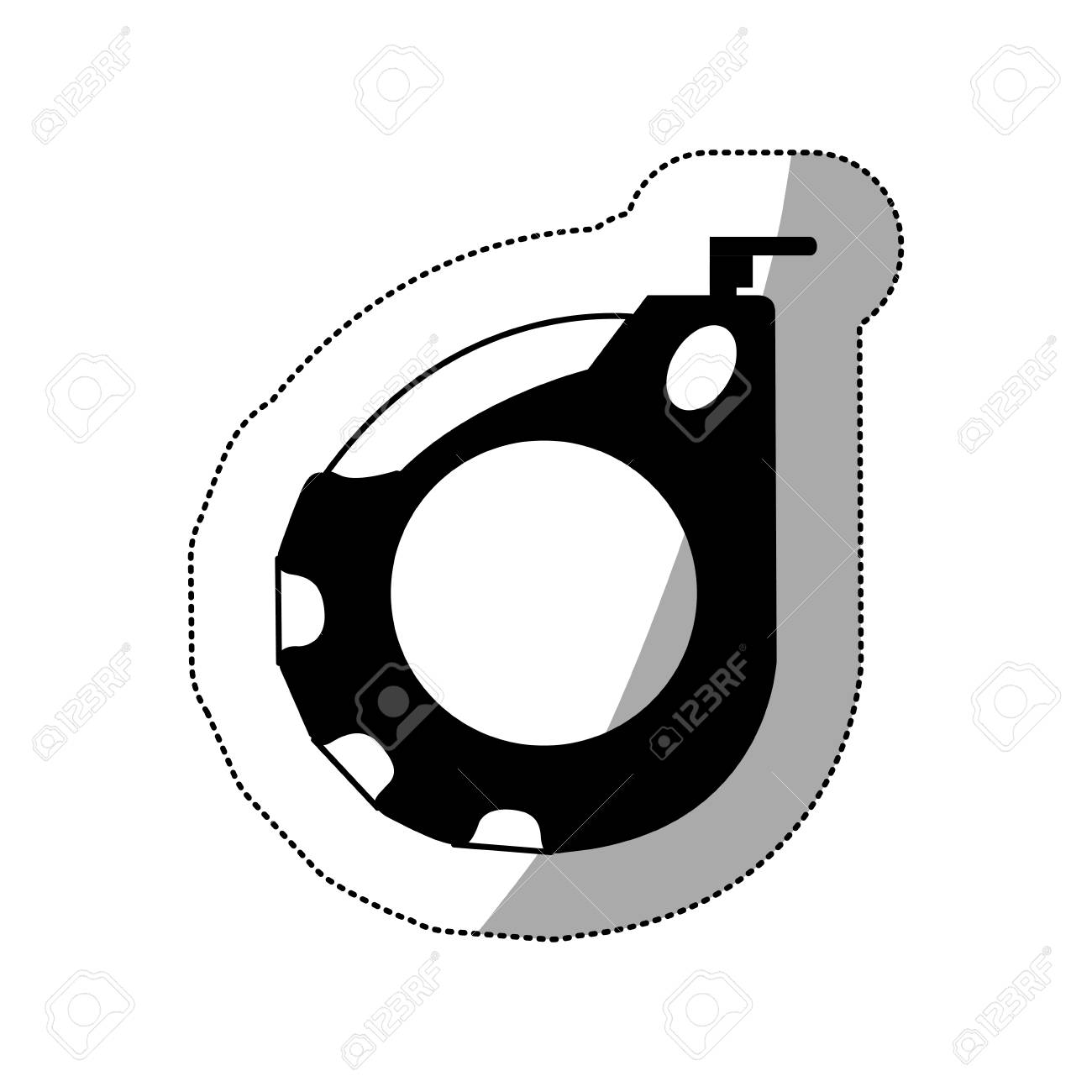 テープ メジャーのベクトル図と中間シャドウ ステッカー モノクロのイラスト素材 ベクタ Image