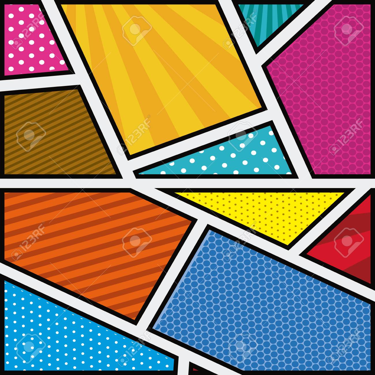 Background Colorful Abstract In Pop Art With Shapes Vector