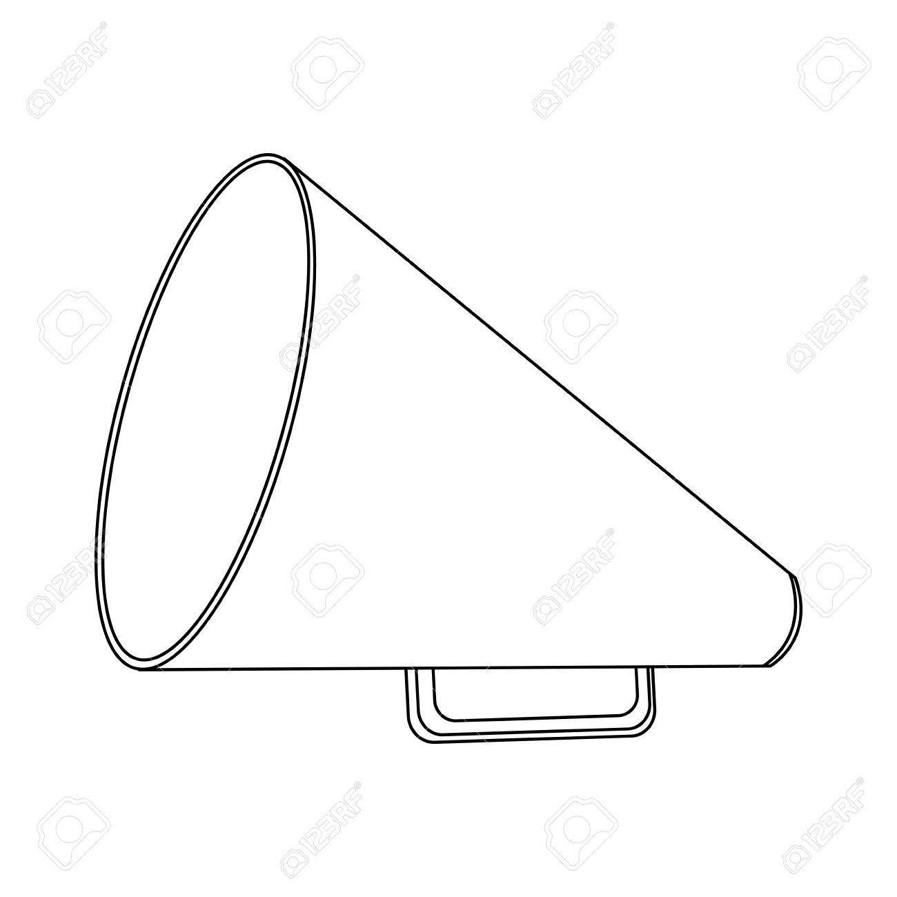 メガホン白黒輪郭をベクトル図を閉じる のイラスト素材 ベクタ Image