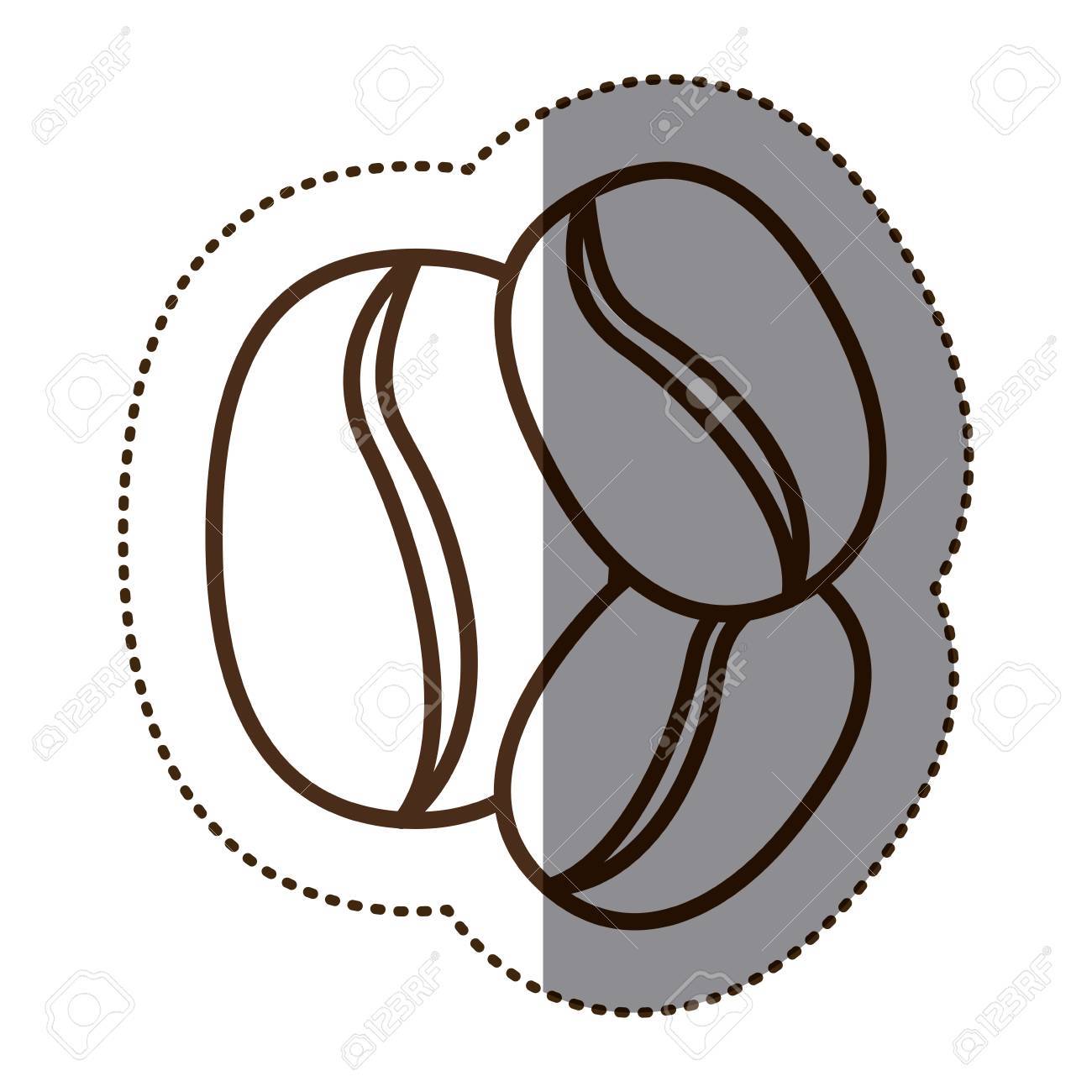 Ngagolak コーヒー豆 イラスト 白黒