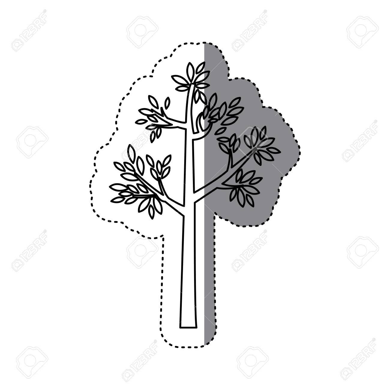 sticker outline tree with