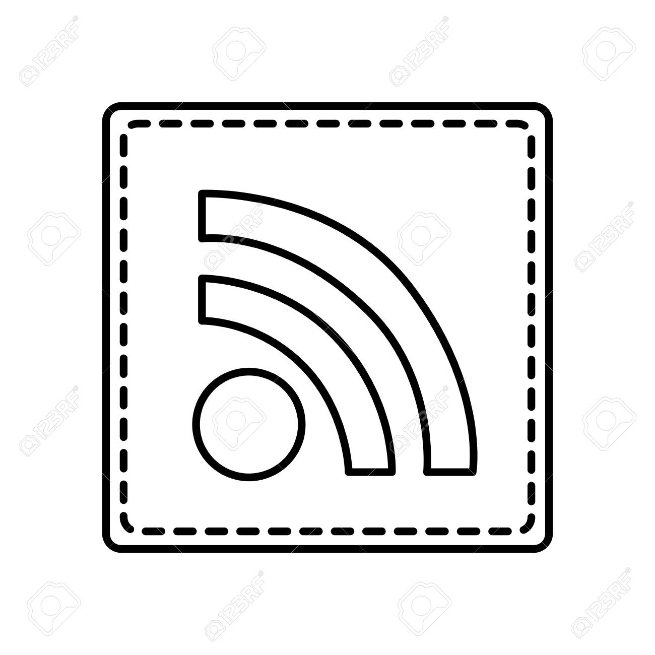 白黒輪郭広場と Wifi アイコン ベクトル図で点線のイラスト素材 ベクタ Image 白黒輪郭広場と Wifi アイコン ベクトル図で点線のイラスト素材 ベクタ Image