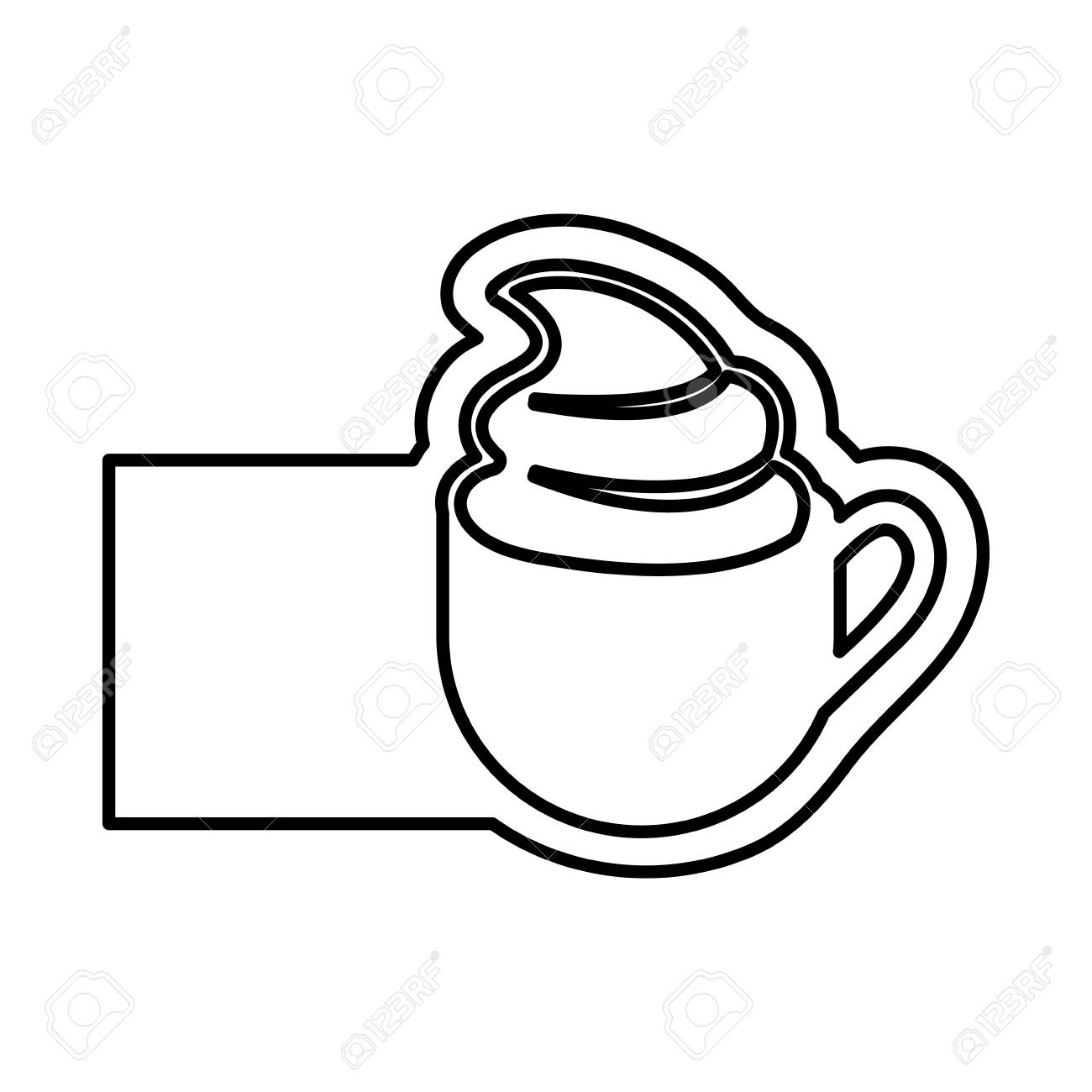 コーヒー クリームとバナーと白黒輪郭ベクトル イラスト のイラスト素材 ベクタ Image コーヒー クリームとバナーと白黒輪郭ベクトル イラスト のイラスト素材 ベクタ Image