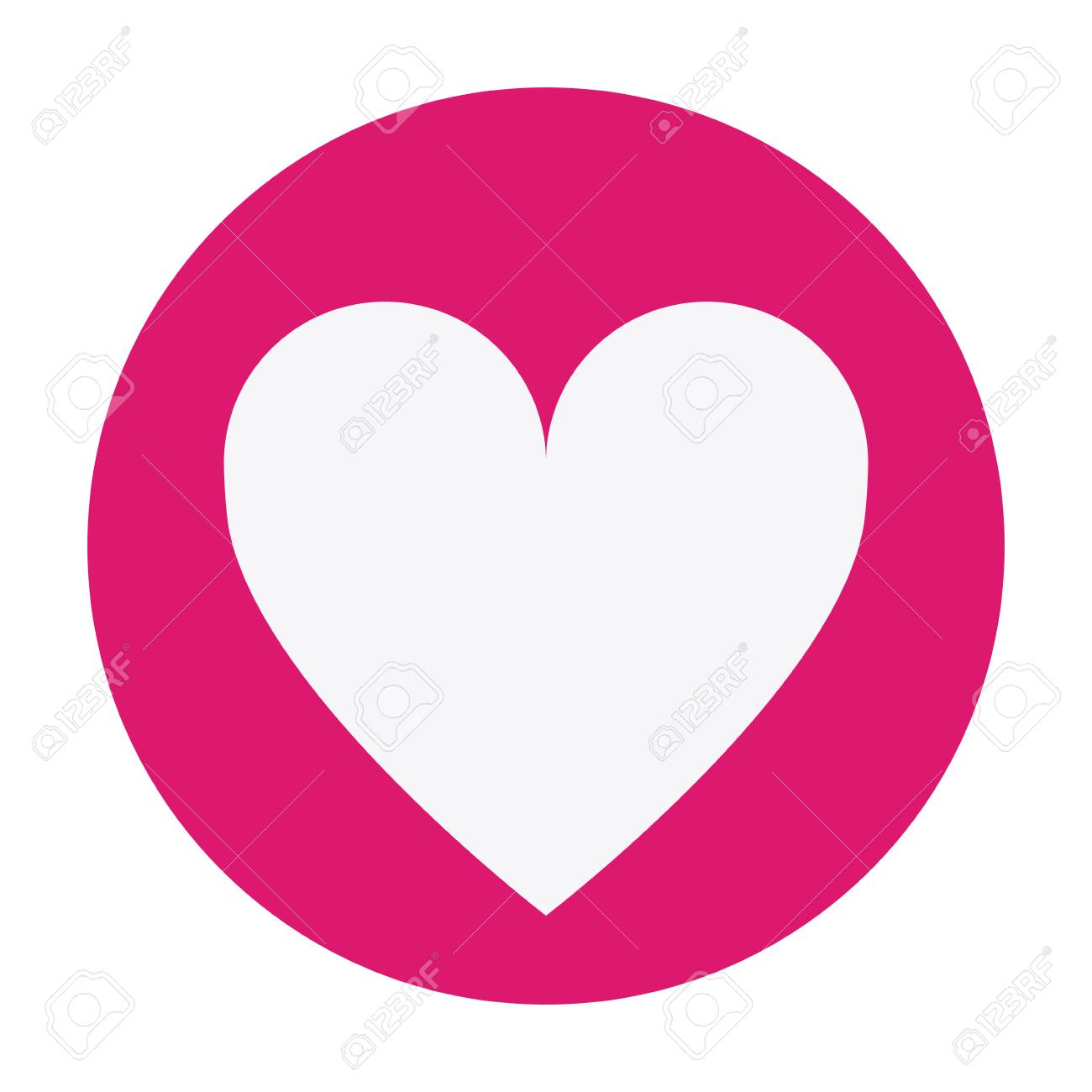 color circle with heart icon inside vector illustration royalty free