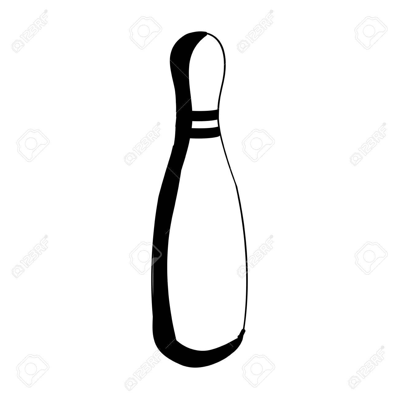 black silhouette bowling pin icon vector illustration royalty free