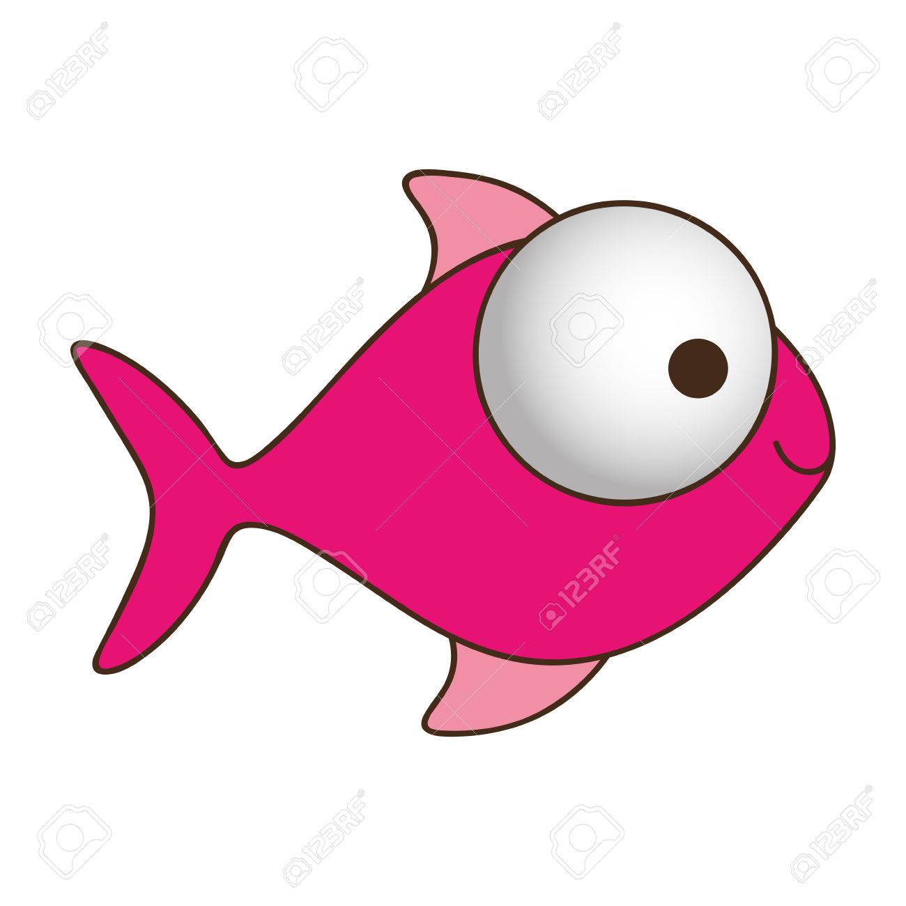 Color Silhouette Of Fish With Big Eye And Small Pupil Vector Illustration  Royalty Free SVG, Cliparts, Vectors, and Stock Illustration. Image 76830469., image size:1300x1300